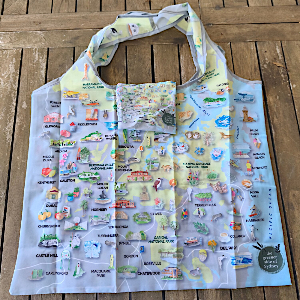 Foldable, Reusable Greener Side of Sydney Bag